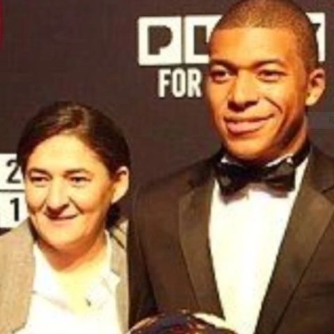 Fayza Lamari with her son, kylian Mbappe during an event