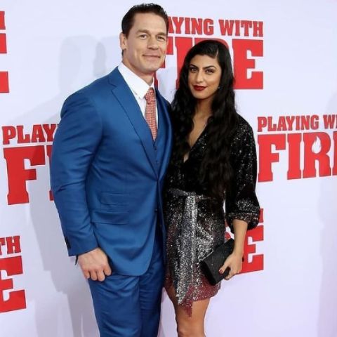 Shay Shariatzadeh with her husband, John Cena during an event