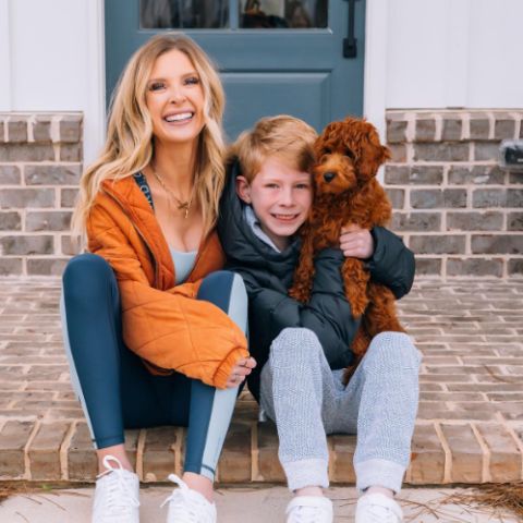 Lindsie Chrisley with her son, Jackson and their pet dog