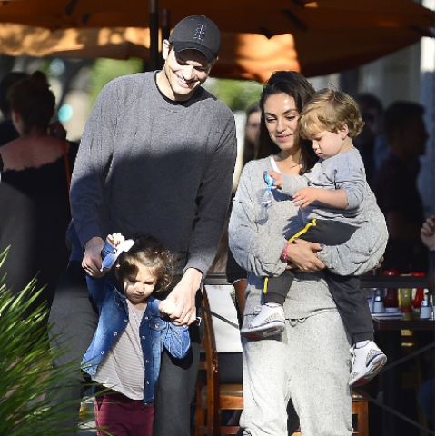 Dimitri Portwood Kutcher with his family
