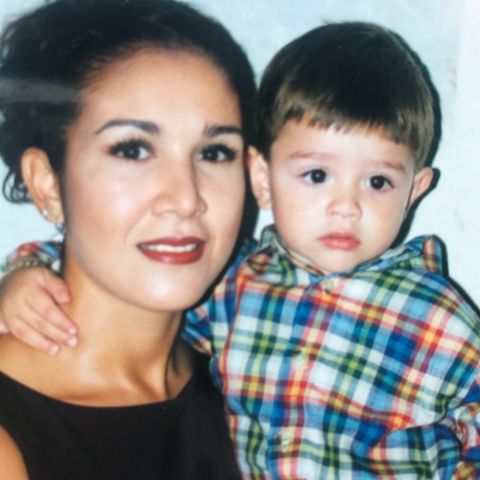 Dominik Mysterio with his mother, Angie Gutierrez during his childhood