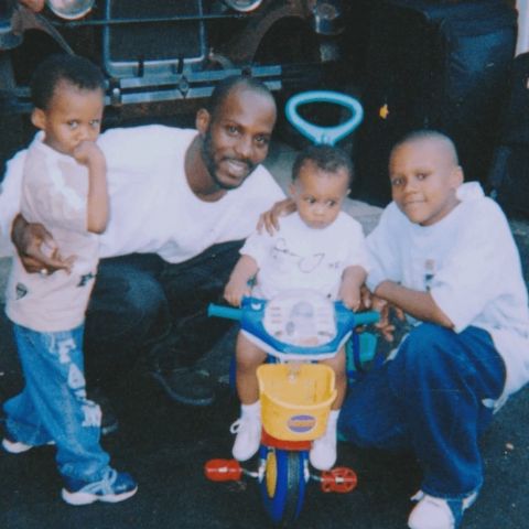 Shawn Simmons with his father, DMX, and elder brothers
