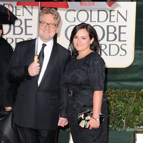 Lindsay Brunnock with her husband, Kenneth Branagh during an event
