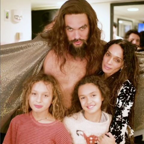 Lola Iolani Momoa with her parents and younger sibling
