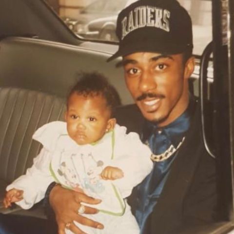 Toddler Na'Quelle Tresvant with her father, Ralph Tresvant
