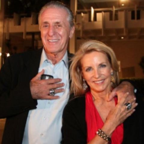 Chris Rodstrom with her husband, Pat Riley
