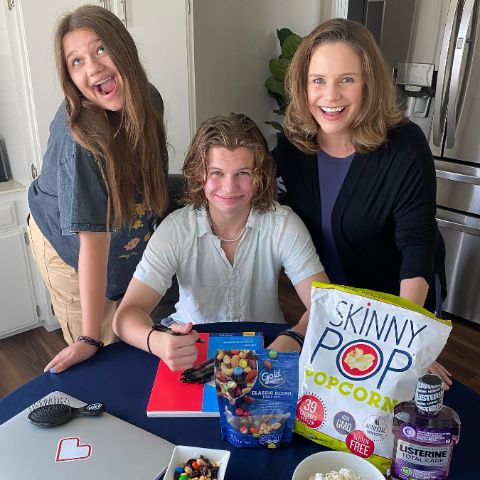 Tate James Rytky with his mother, Andrea Barber, and sister, Felicity
