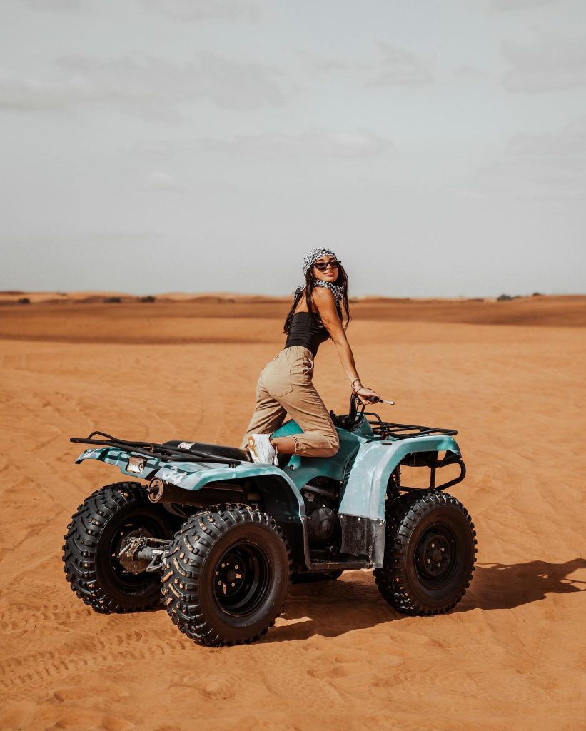 Georgia Hassarati enjoying her vacation in desert